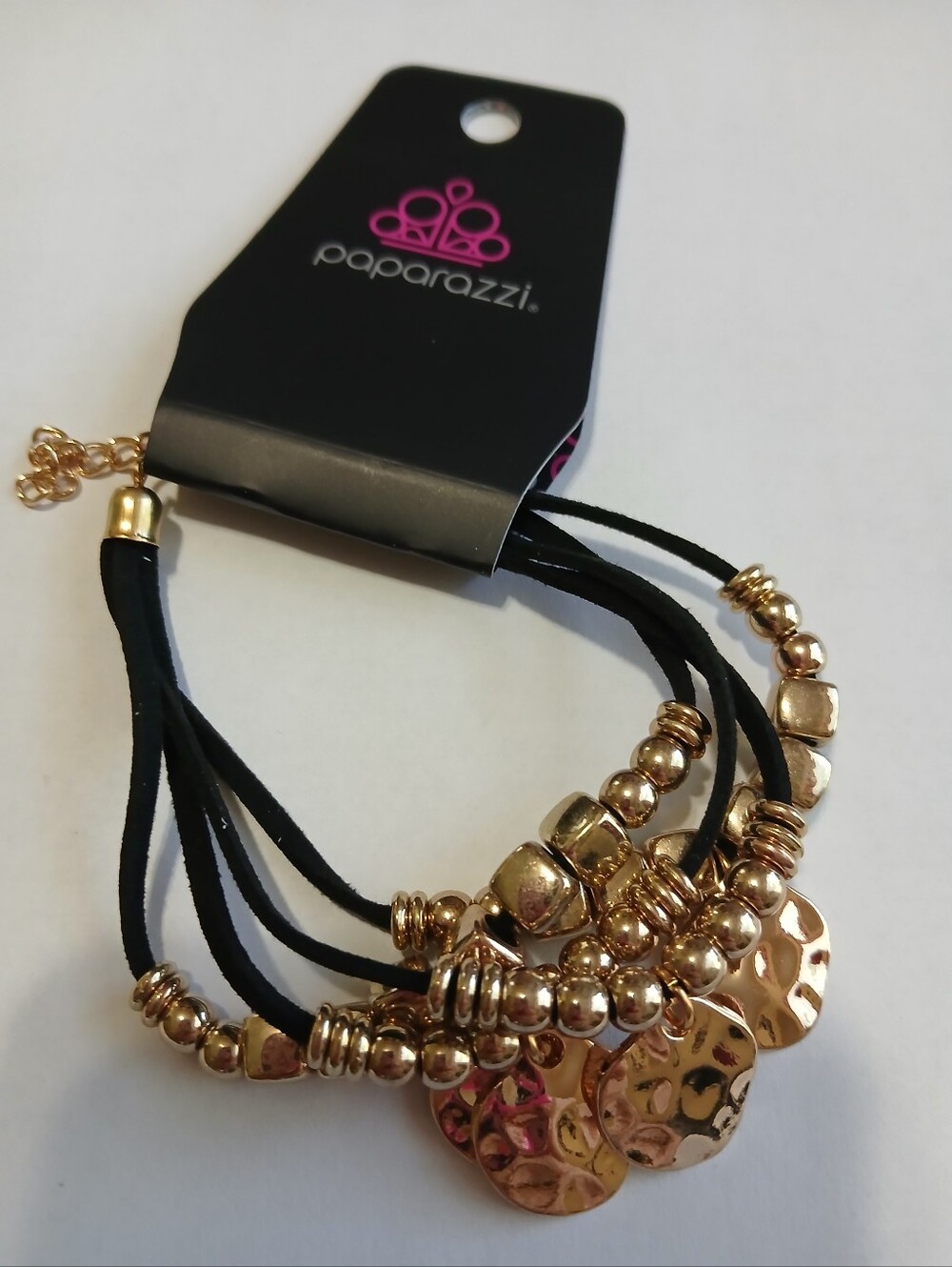 Paparazzi Gold and Black Layered Beaded Bracelet